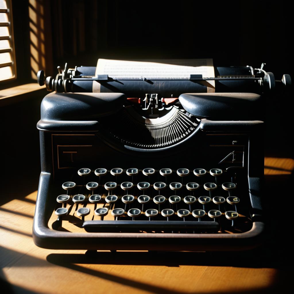 Melancholic Chiaroscuro Typewriter Photography