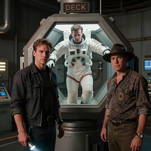 Dimly Lit Sci-Fi Control Room Scene