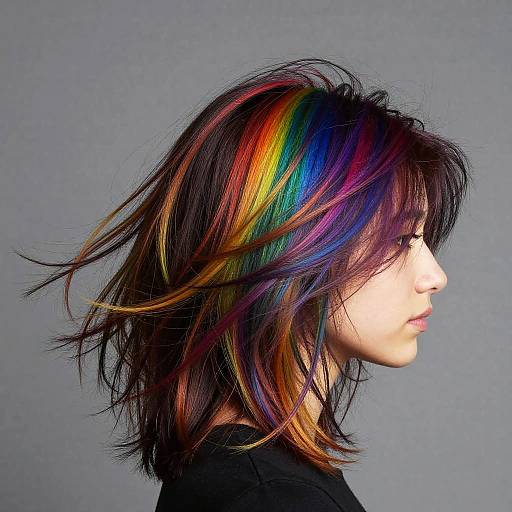 Rainbow Hair Vortex: A Realistic Masterpiece