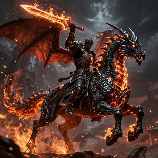Fearless Black Dragonborn Paladin Charging