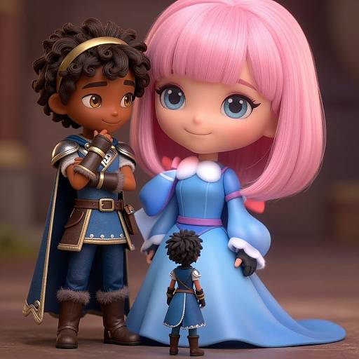 Romantic Couple in Detailed Fantasy Attire