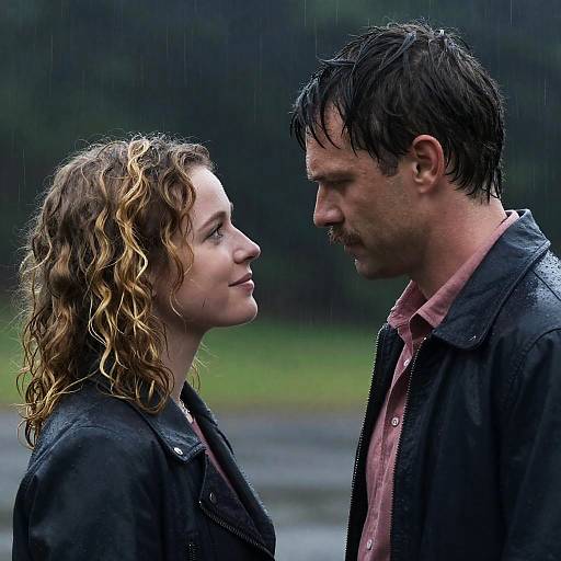 Intense Encounter in the Rain