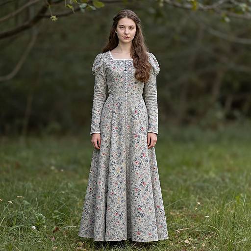 Medieval Long Sleeve Dress Portrait