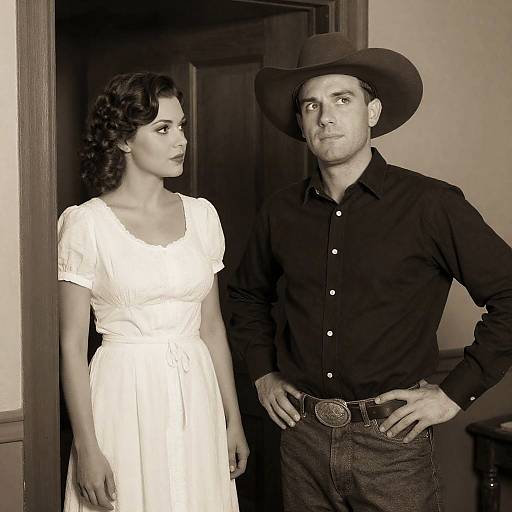 Vintage Sepia Photo of Couple