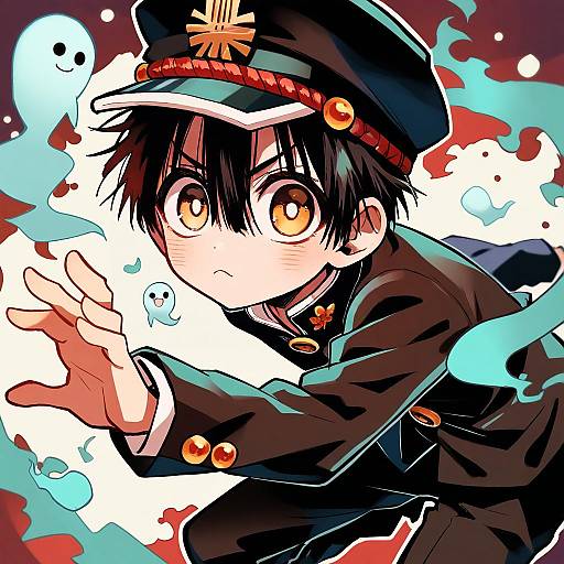 Illustration of Hanako (jibaku shounen hanako-kun), jibaku shounen hanako-kun in the style of Shokuyou mogura