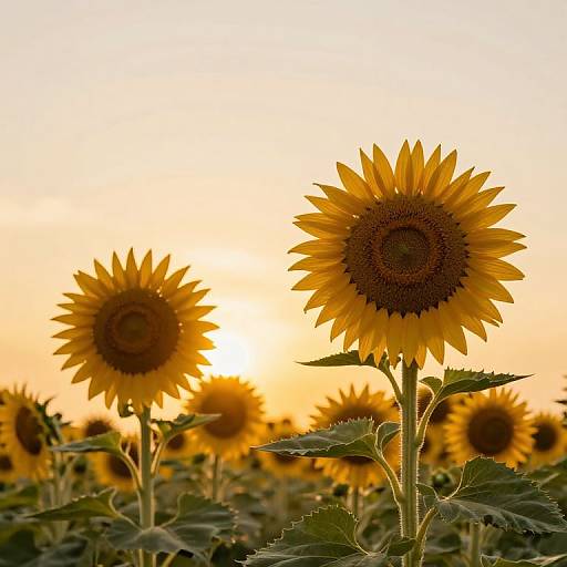Radiant Sunflowers at Sunset