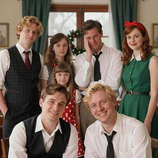 Cheerful Gathering in a Festive Room