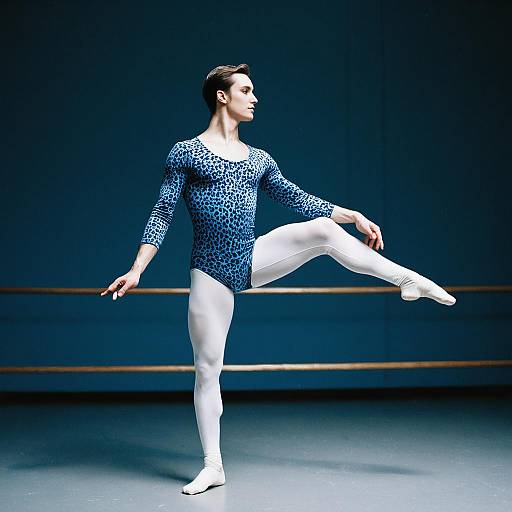 Male Ballet Dancer in Blue Leotard