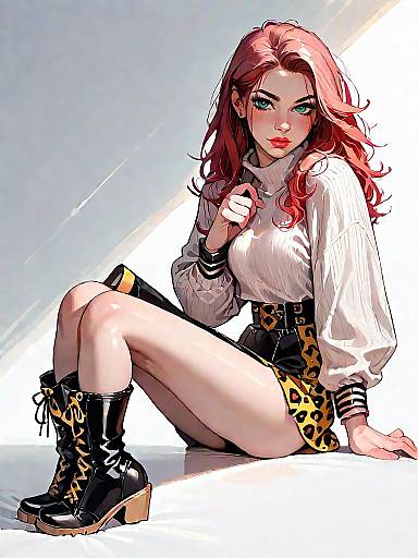 Stylish Woman in Leopard Print Wear