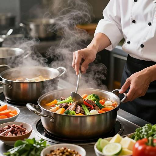Chef Crafting Vibrant Stew