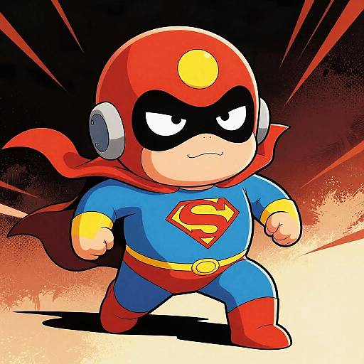 Cartoon Superhero with Big Body
