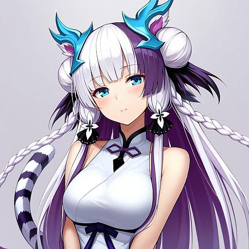 Illustration of Haku (p&d), puzzle & dragons in the style of Ikemeru19