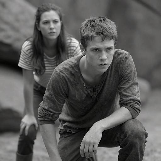 Black-and-White Firewalker Rugged Intense Scene