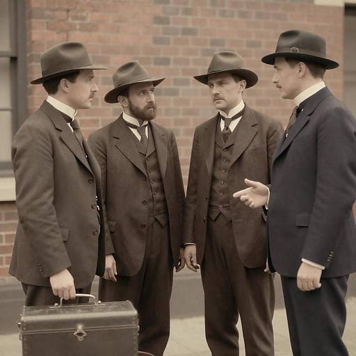 Sepia Portrait of Four Early 20th-Century Men