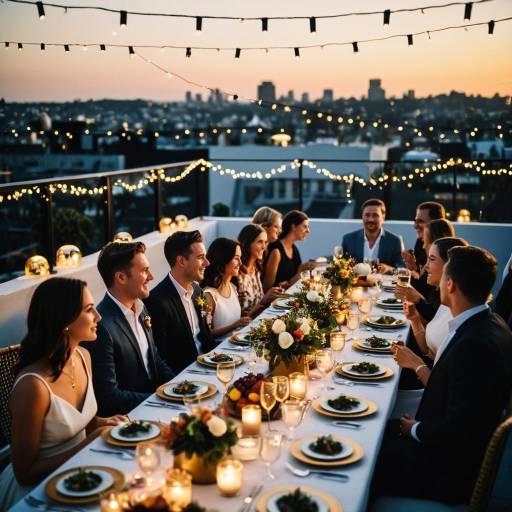 Elegant Sunset Rooftop Dinner Party