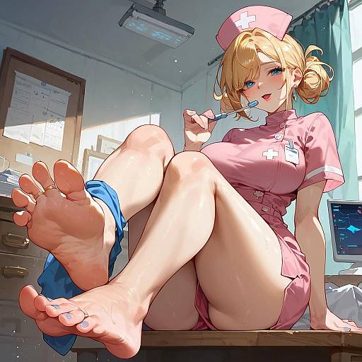 Sexy Korean Nurse in Hospital Setting