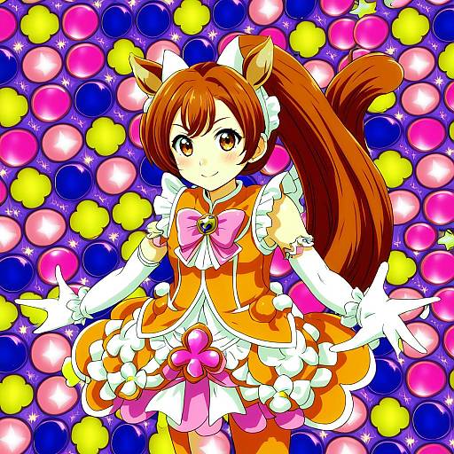 Illustration of Arisugawa himari, kirakira precure a la mode in the style of Rakurakutei ramen