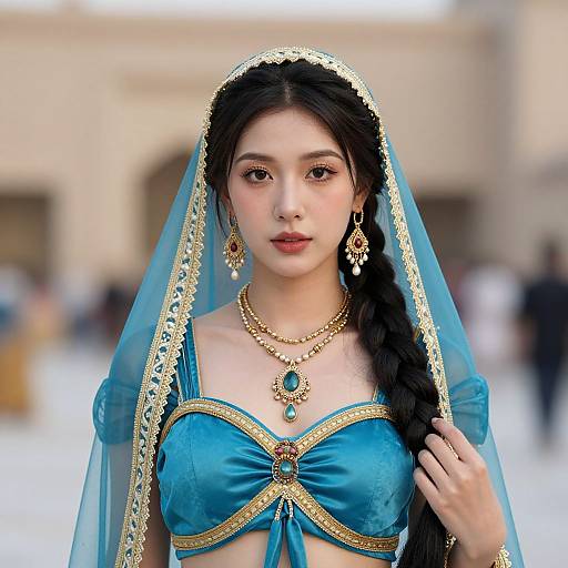 Blue Arabian Princess Portrait