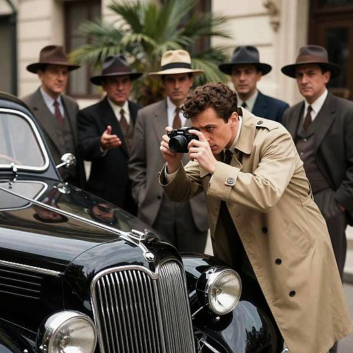 1940s Urban Scene with Vintage Style