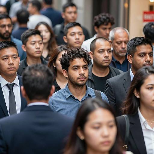 Crowded Urban Street with Diverse Pedestrians
