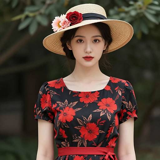 Elegant Woman in Floral Dress