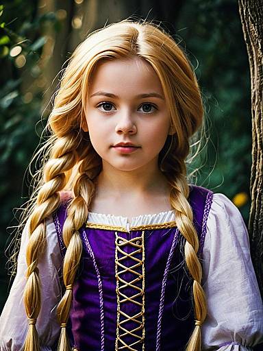 Girl in Rapunzel Costume