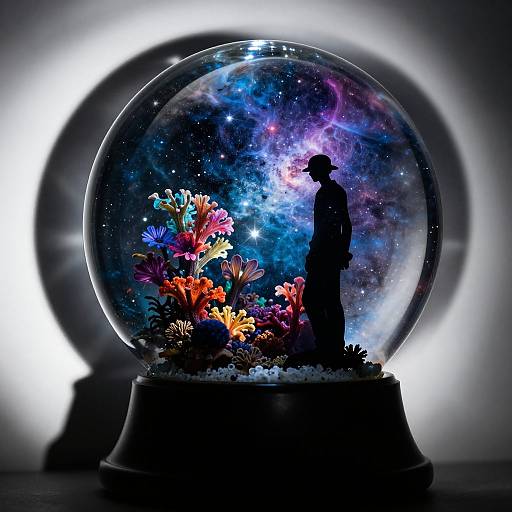 Surreal Triple Exposure Snowglobe Art
