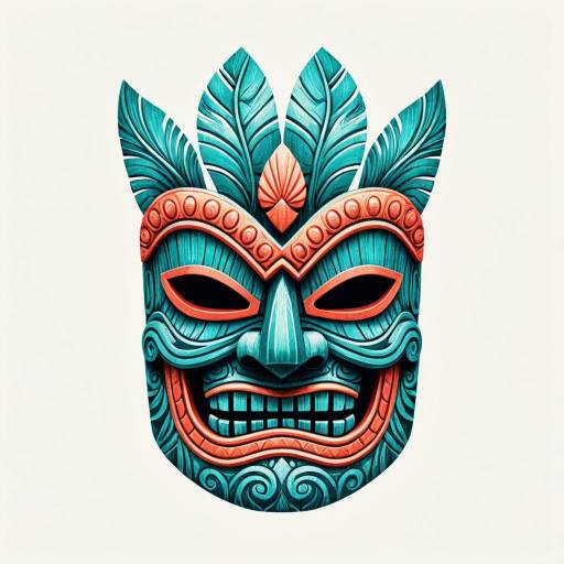 Vintage Tiki Mask Digital Art