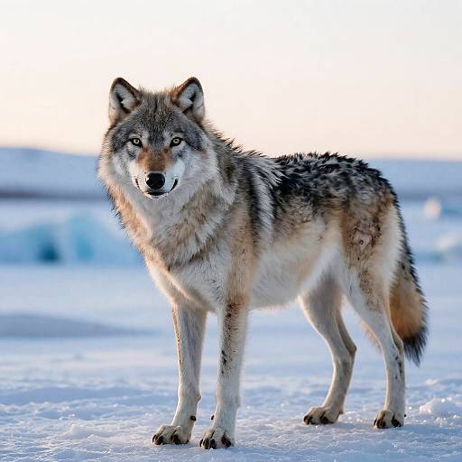 Arctic Wolf Standing on Snow