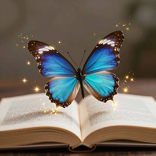 Radiant Butterfly Above Open Book