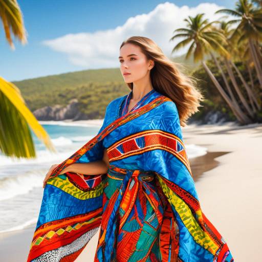 Vibrant Dancer Portrait on Tropical Beach Vibrant Dancer Portrait on Tropical Beach