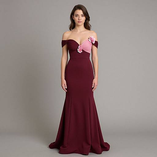 Elegant Burgundy Prom Dress Girl