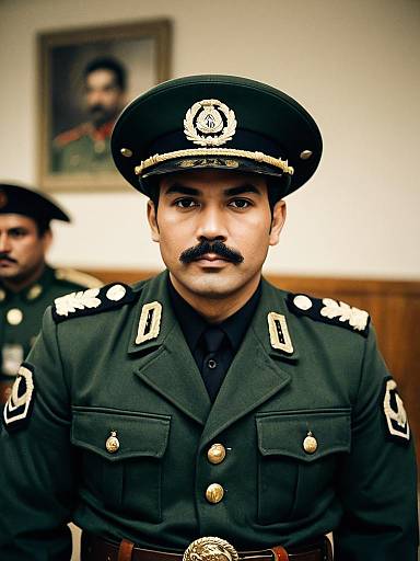 Mexican Soldier Portrait with Uniform