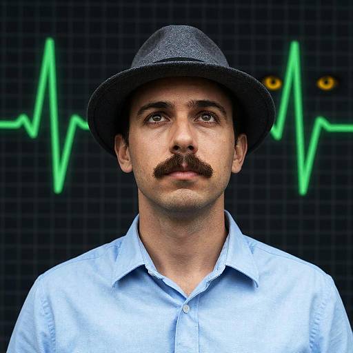 Eerie Portrait with Heartbeat Elements