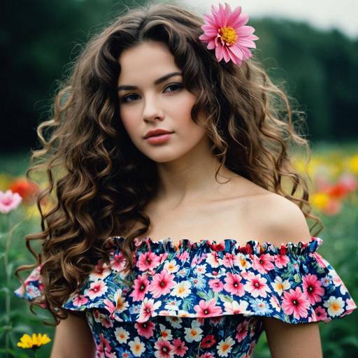 Whimsical Girl in Multicolored Dress