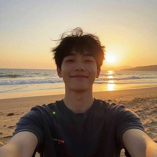 Sunset Selfie on Deserted Beach