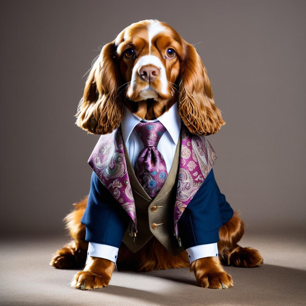 Cocker Spaniel in Stylish Attire