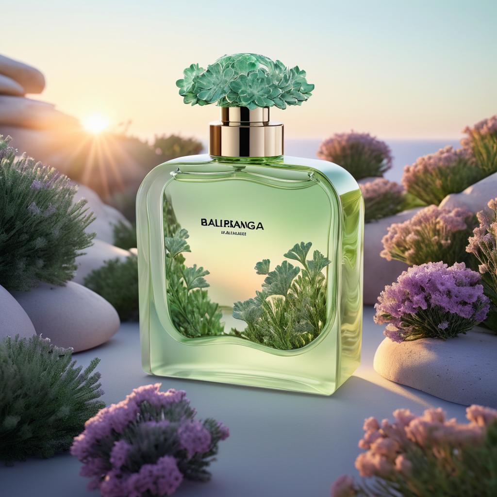 Elegant Nature-Inspired Balenciaga Perfume Design