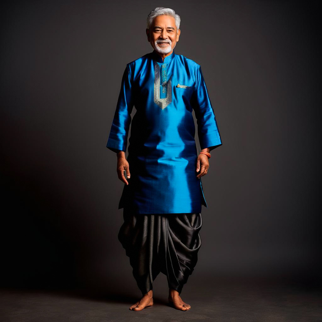 Elderly Man in Traditional Diwali Attire