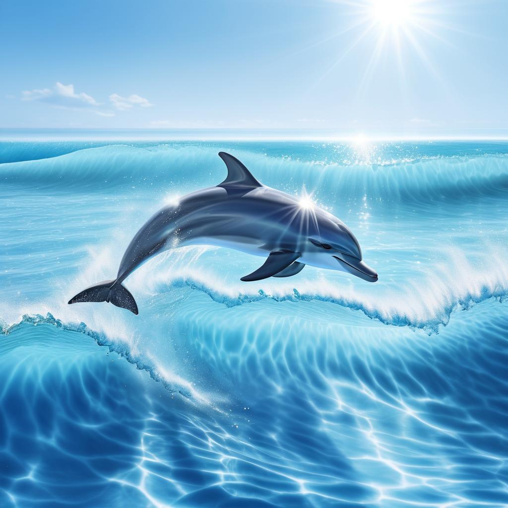 Hyper-Realistic Dolphin Leaping from Ocean