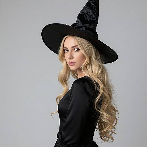 Blonde Witch in Black Hat