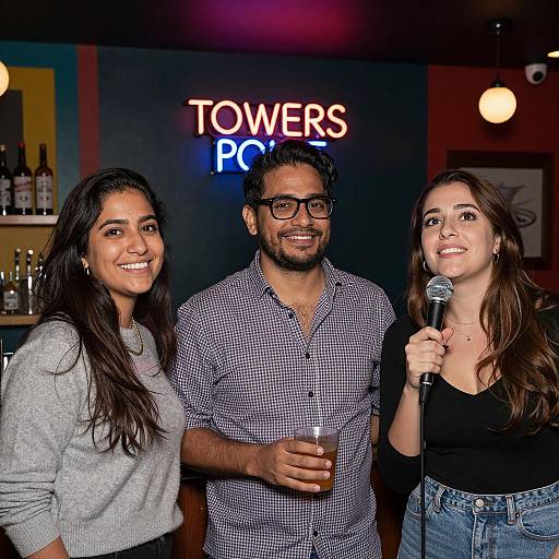 Relaxed Bar Scene with Friends