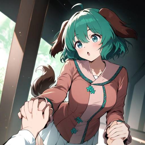Kyouko with Dog Ears and Blush