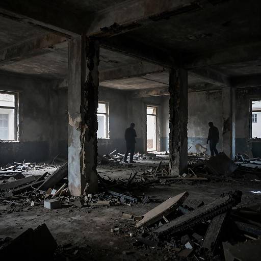 Abandoned Burned-Out Building Interior