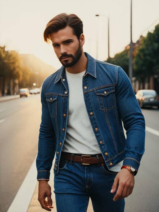 Cinematic Portrait of Stylish Man in Jeans
