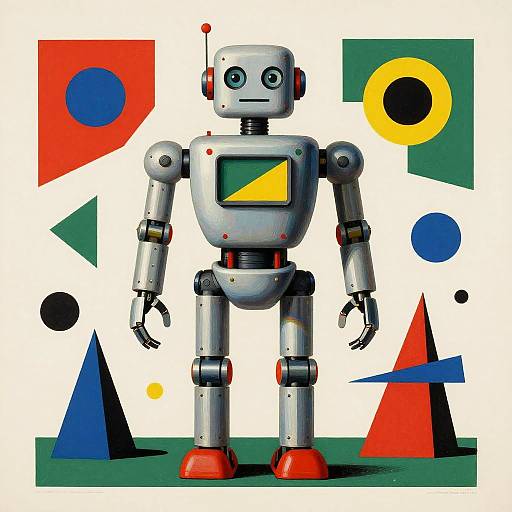 Constructivist Robot Illustration Pop Art