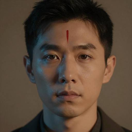 Dramatic Portrait of Asian Man in Contrast