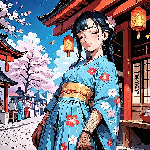 Suisei in Kimono at Night Festival