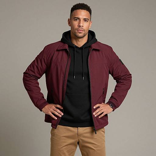 Man in Maroon Jacket Pose