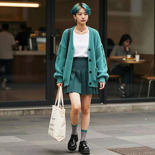 Teal-Undercut Non-Binary Brunch Film Still